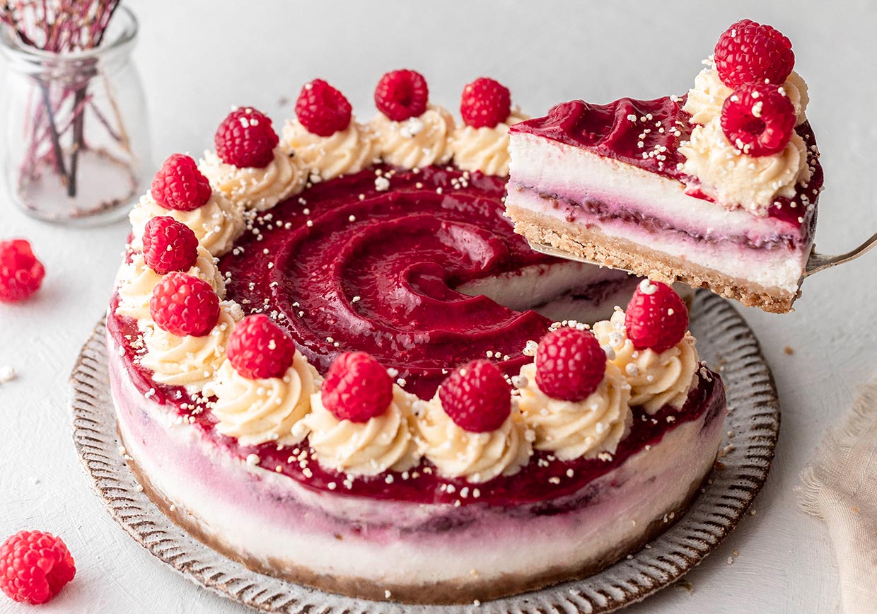 Vegan cheesecake'in kremsi dokusu