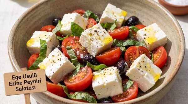 Geleneksel Ege Usulü Ezine Peyniri Salatası