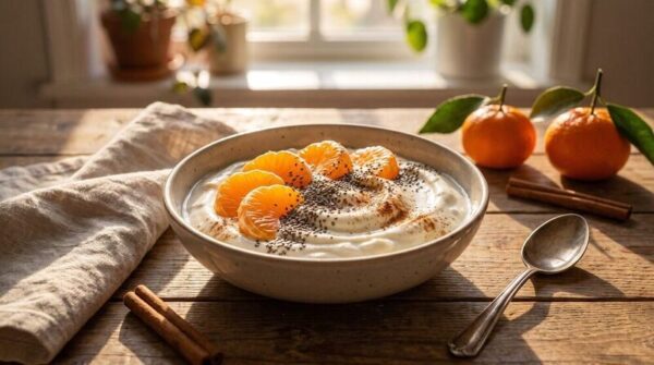 Mandalinalı ve Chia Tohumlu Ara Öğün Kasesi