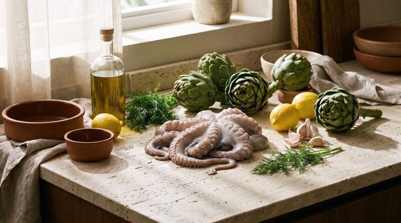 Zeytinyağlı Enginar Tabanı ve Tabağın Birleştirilmesi