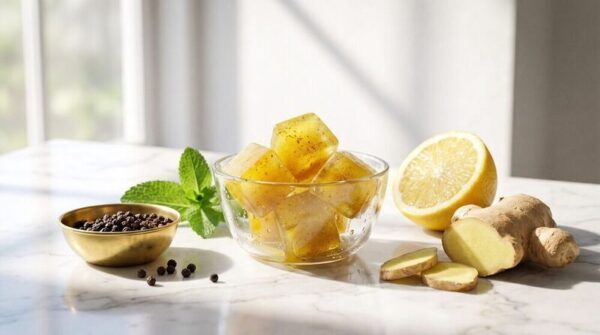 Bağışıklık Destekleyici Taze Zencefil, Zerdeçal ve Limon Buz Küpleri